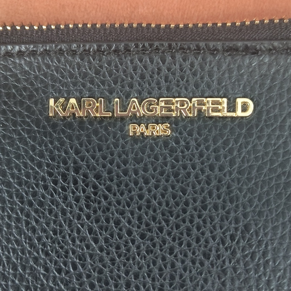 Karl Lagerfeld Paris Pebbled Leather Wristlet - Picture 2 of 4